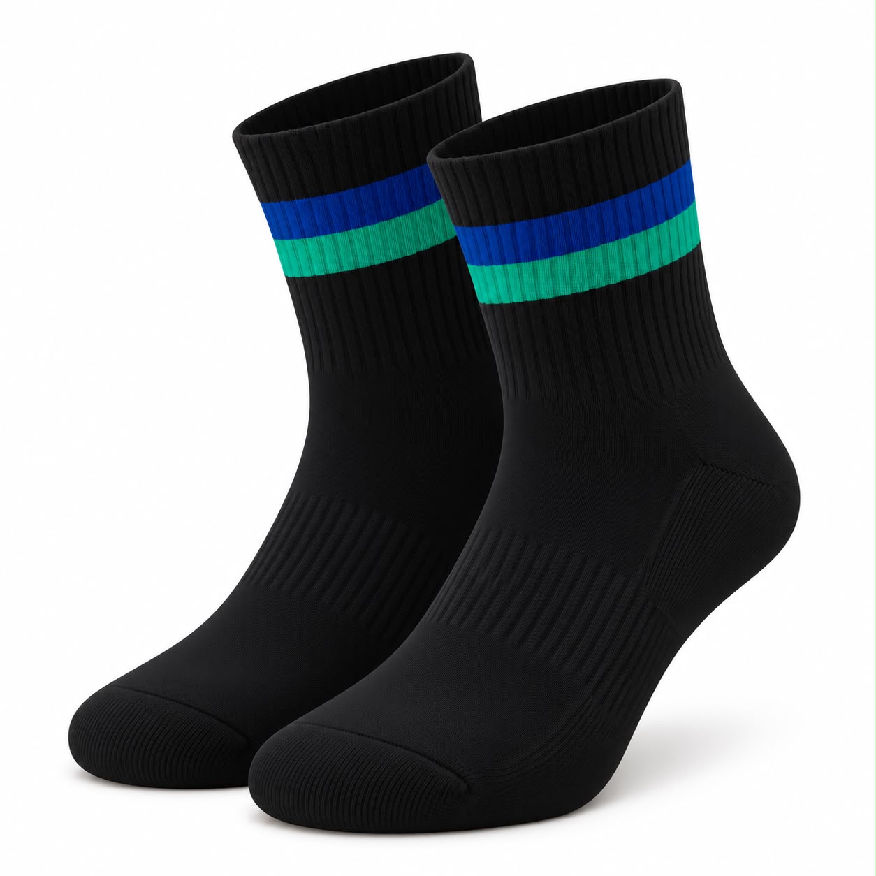 Unisex Badminton Sports Socks – Black & White 2