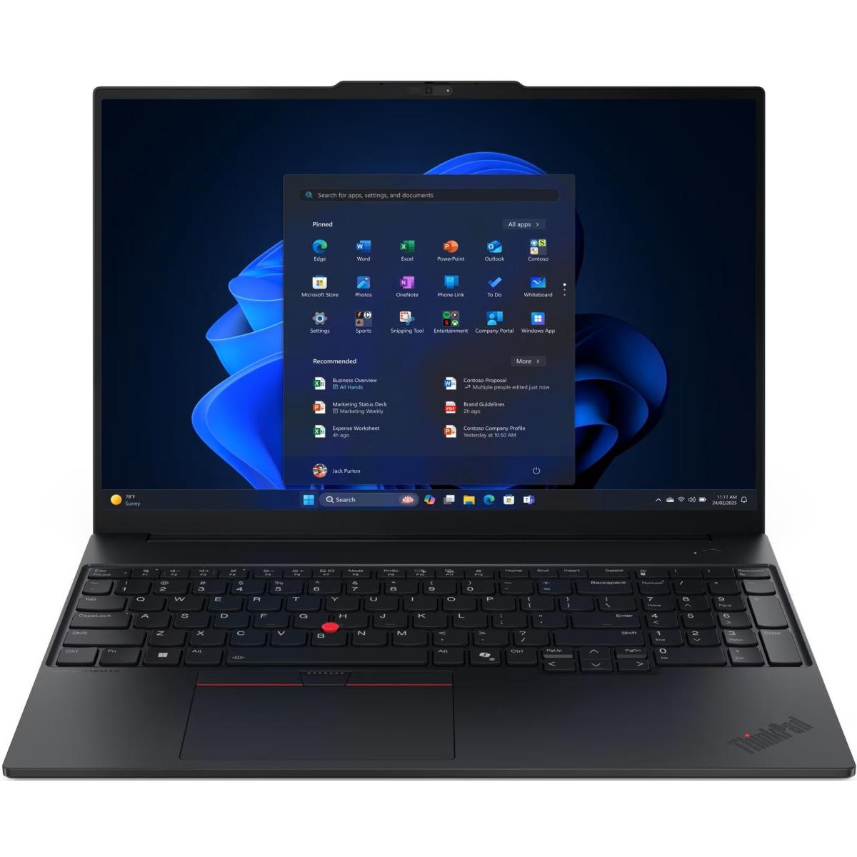 Lenovo ThinkPad E16 Gen 3 16" WUXGA IPS, AMD Ryzen 7 250, Radeon 780M Graphics, 16GB DDR5, 1TB Gen4 NVMe