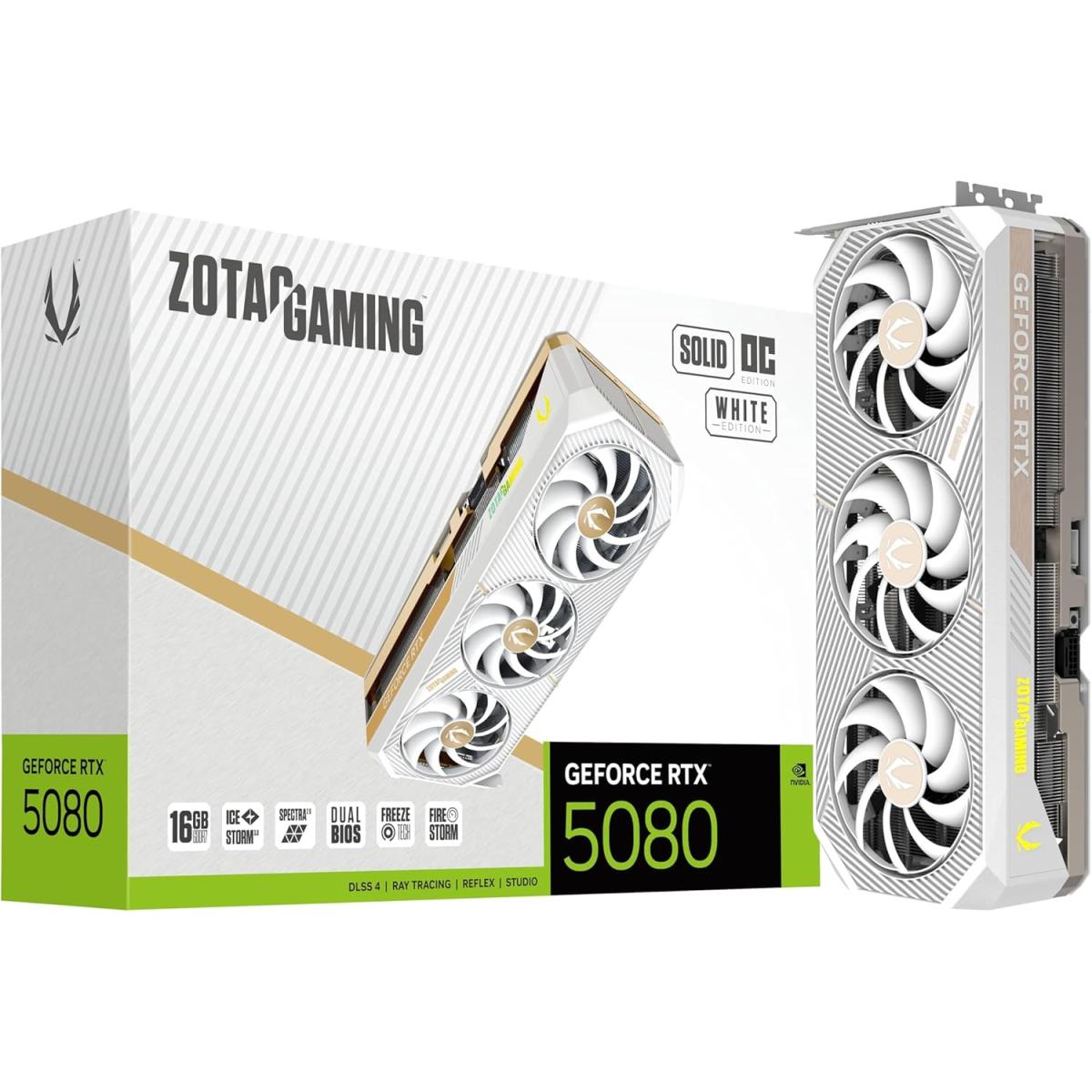 ZOTAC GAMING GeForce RTX 5080 SOLID OC White Edition 16GB GDDR7