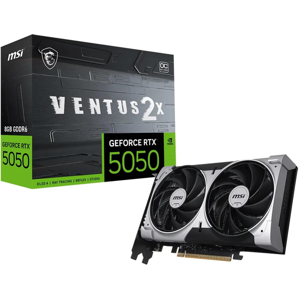 MSI GeForce RTX 5050 VENTUS 2X OC 8GB GDDR6 128-bit Graphics Card