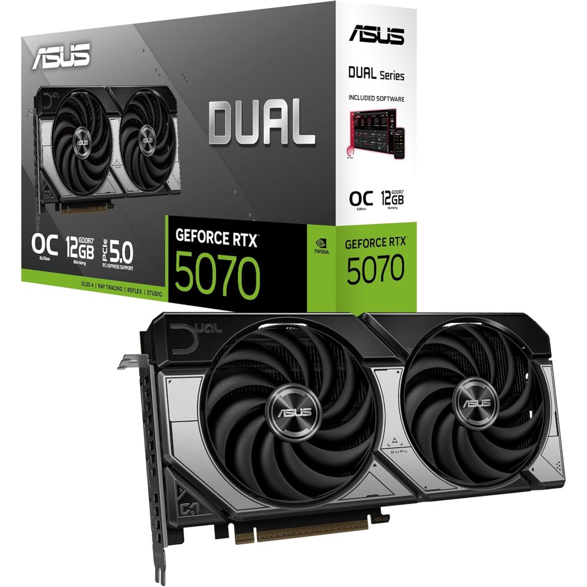 ASUS Dual GeForce RTX 5070 OC Edition 12GB GDDR7 Graphics Card