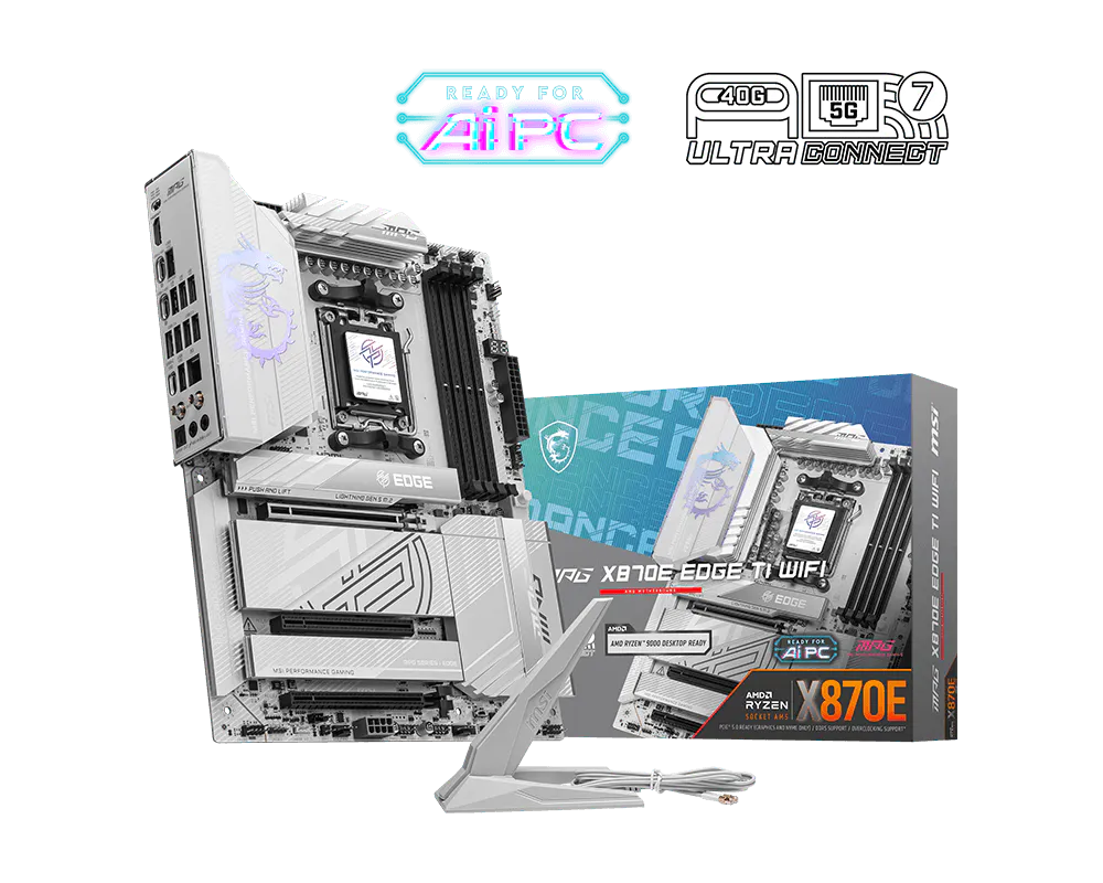 MSI MPG X870E EDGE TI WIFI AM5 DDR5 PCIe 5.0 ATX Motherboard