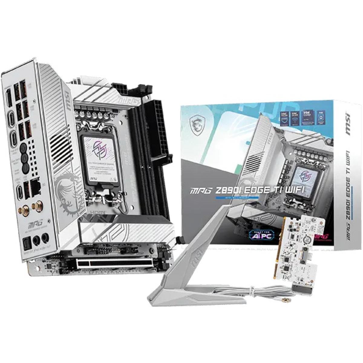 MSI MPG Z890I EDGE TI WIFI Mini-ITX Motherboard, LGA1851, DDR5, PCIe 5.0, Wi-Fi 7