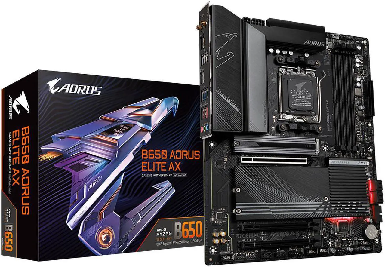 Gigabyte B650 AORUS ELITE AX AM5 DDR5 ATX Motherboard — Wi-Fi 6E