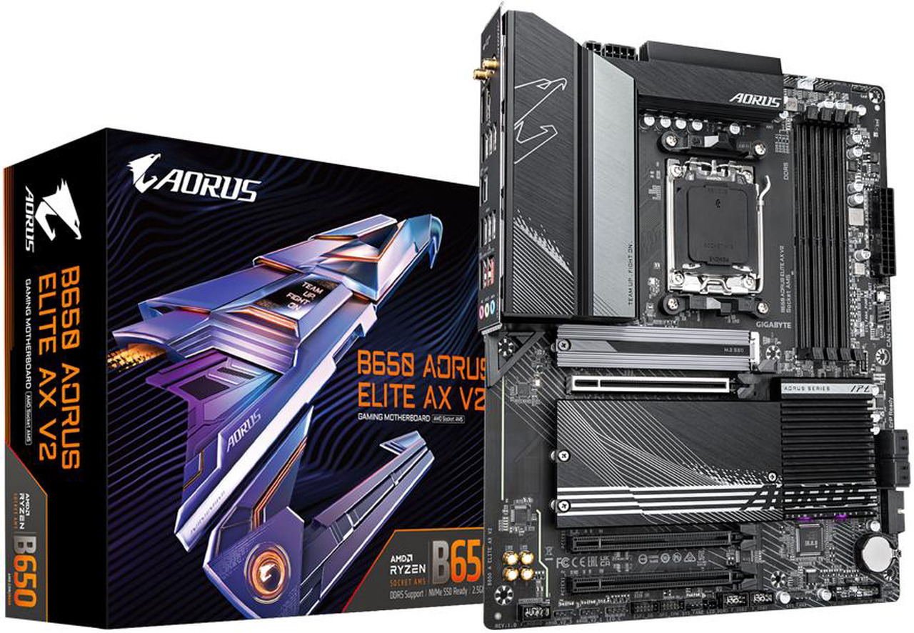Gigabyte B650 AORUS ELITE AX V2 AM5 DDR5 ATX Motherboard — Wi-Fi 6E