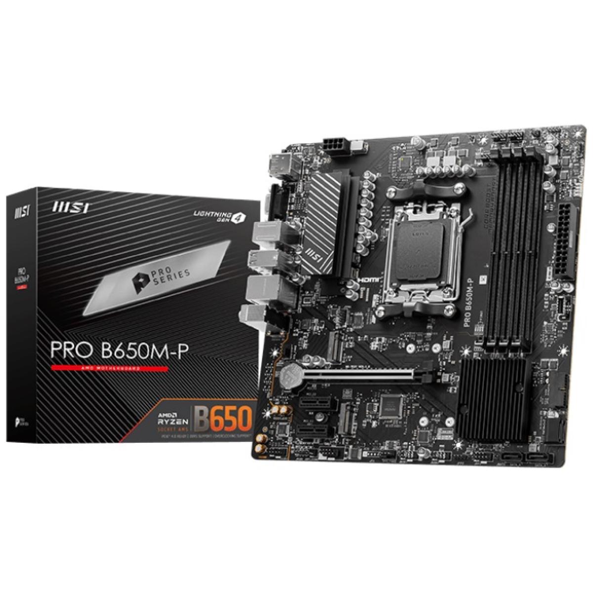 MSI PRO B650M-P Micro-ATX Motherboard AM5 DDR5 PCIe 4.0