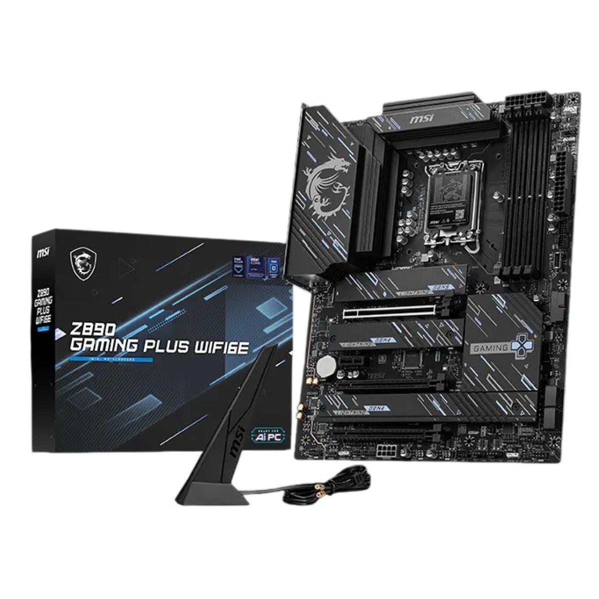 MSI Z890 GAMING PLUS WIFI Motherboard LGA1851 DDR5 PCIe 5.0 Wi-Fi 6E ATX