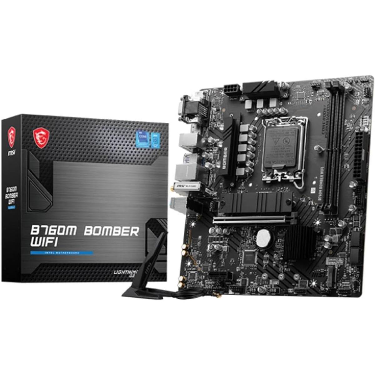 MSI B760M BOMBER Wi-Fi 6E LGA1700 DDR5 Micro-ATX Motherboard