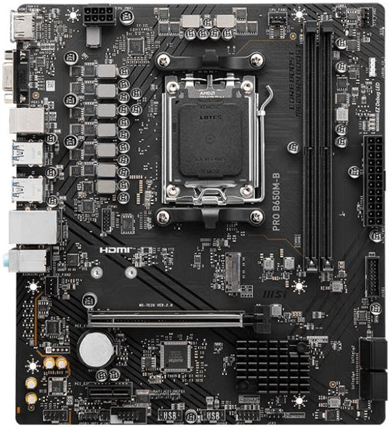 MSI PRO B650M-B AM5 mATX Motherboard, DDR5, PCIe 4.0