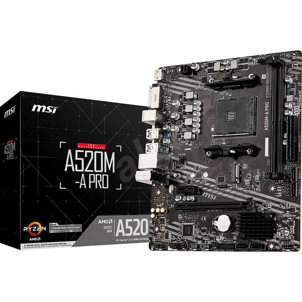 MSI A520M-A PRO AM4 DDR4 Micro-ATX Motherboard