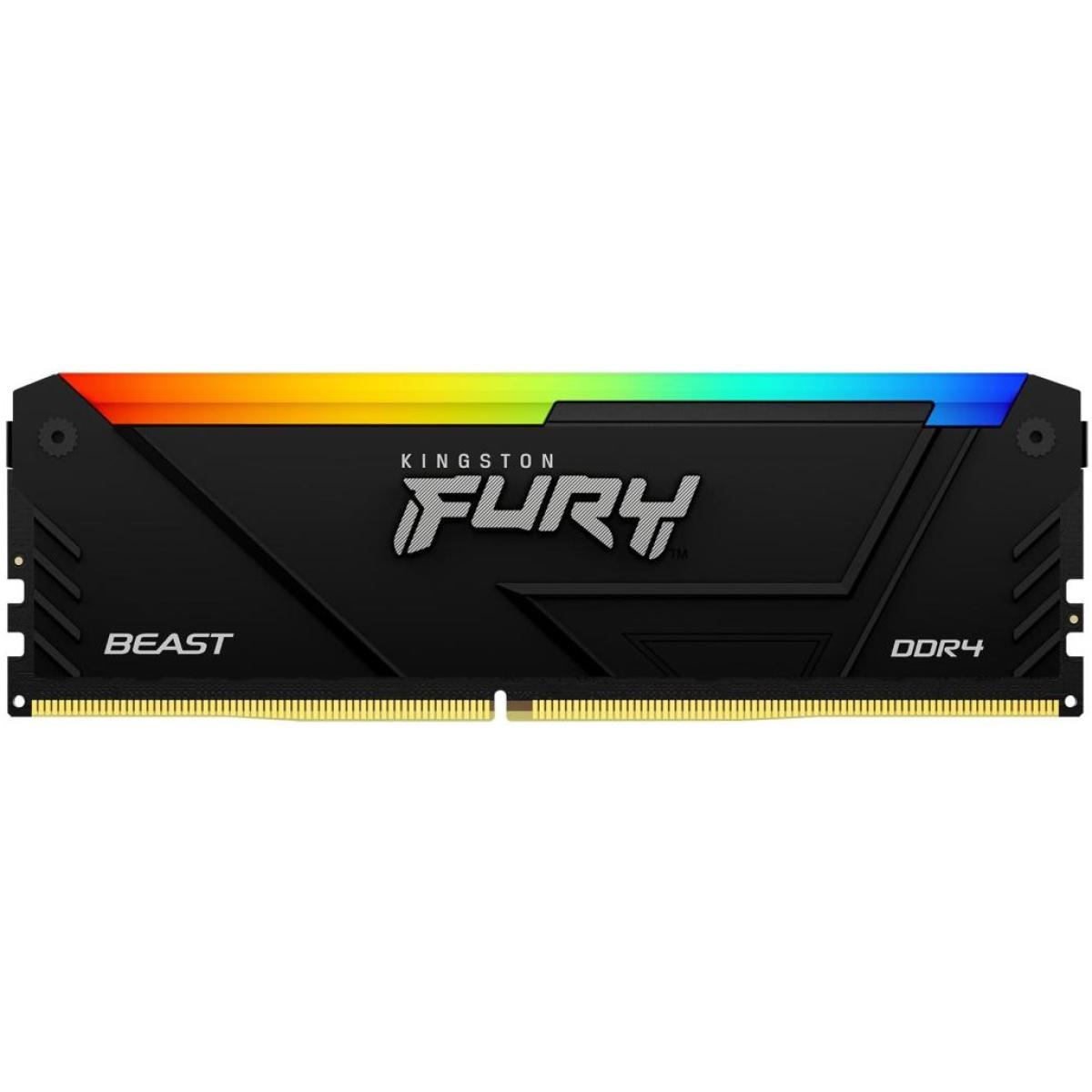 Kingston Fury Beast RGB 8GB DDR4 3200MT/s CL16 Desktop Memory