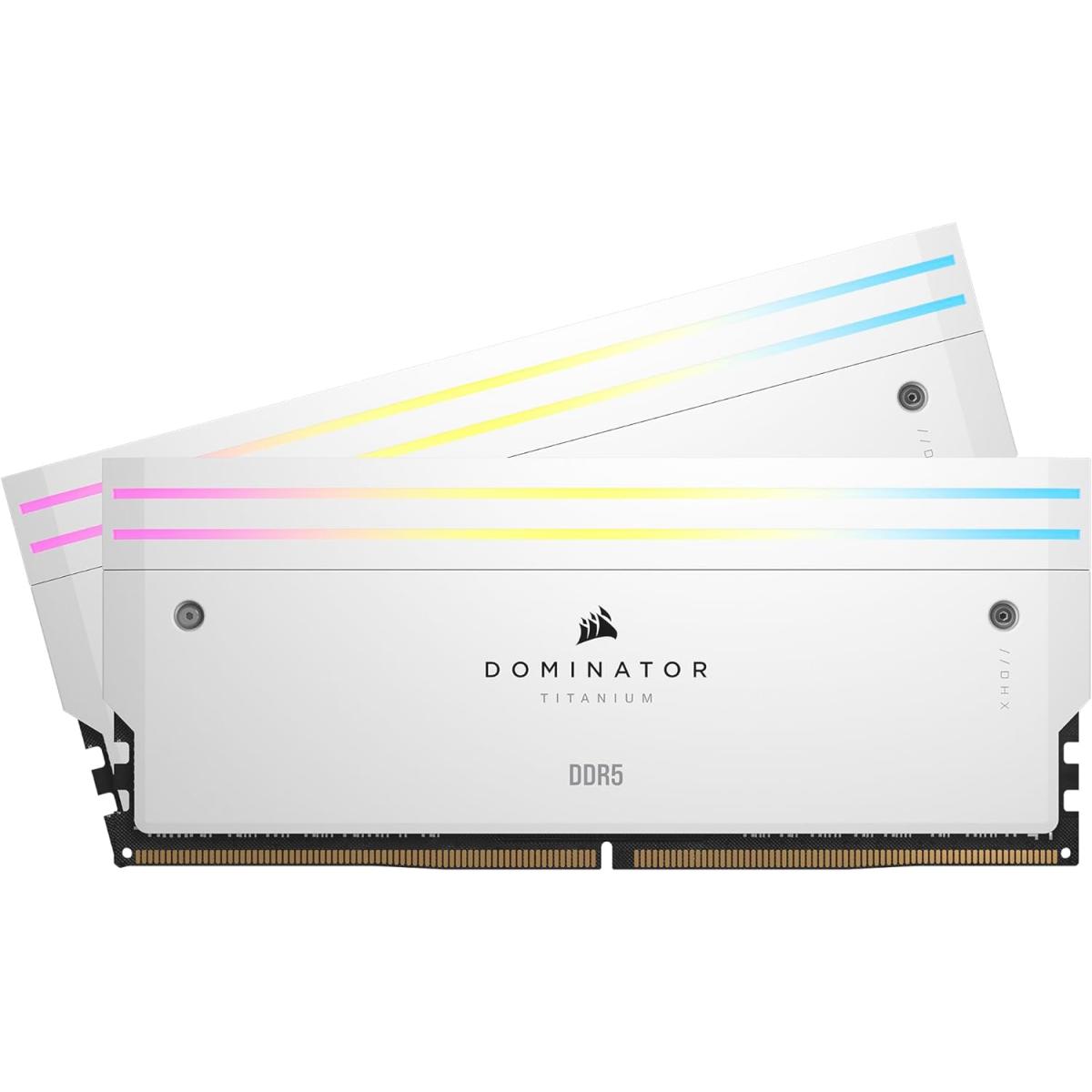 Corsair Dominator Titanium RGB 48GB (2x24GB) DDR5 7200MT/s CL36 Memory Kit — White