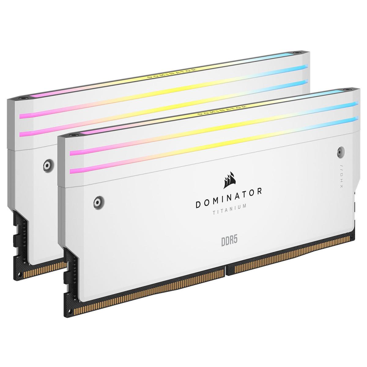 Corsair Dominator Titanium RGB 32GB (2x16GB) DDR5 7200MT/s CL34 Memory Kit — White