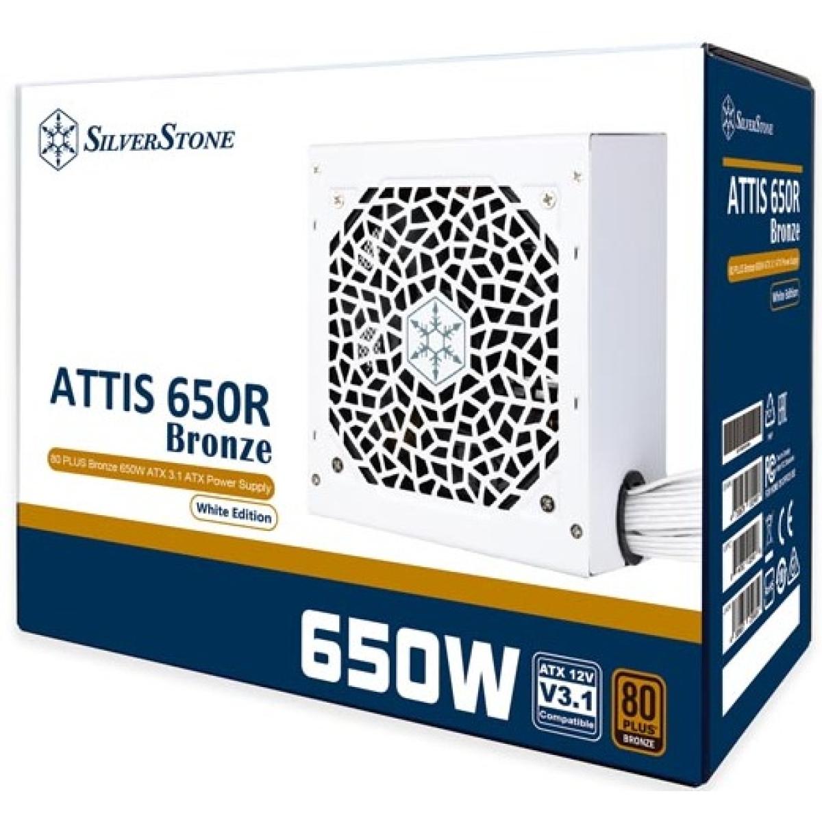 SilverStone ATTIS 650R Bronze 650W ATX 3.1 80 PLUS Bronze Power Supply (White)