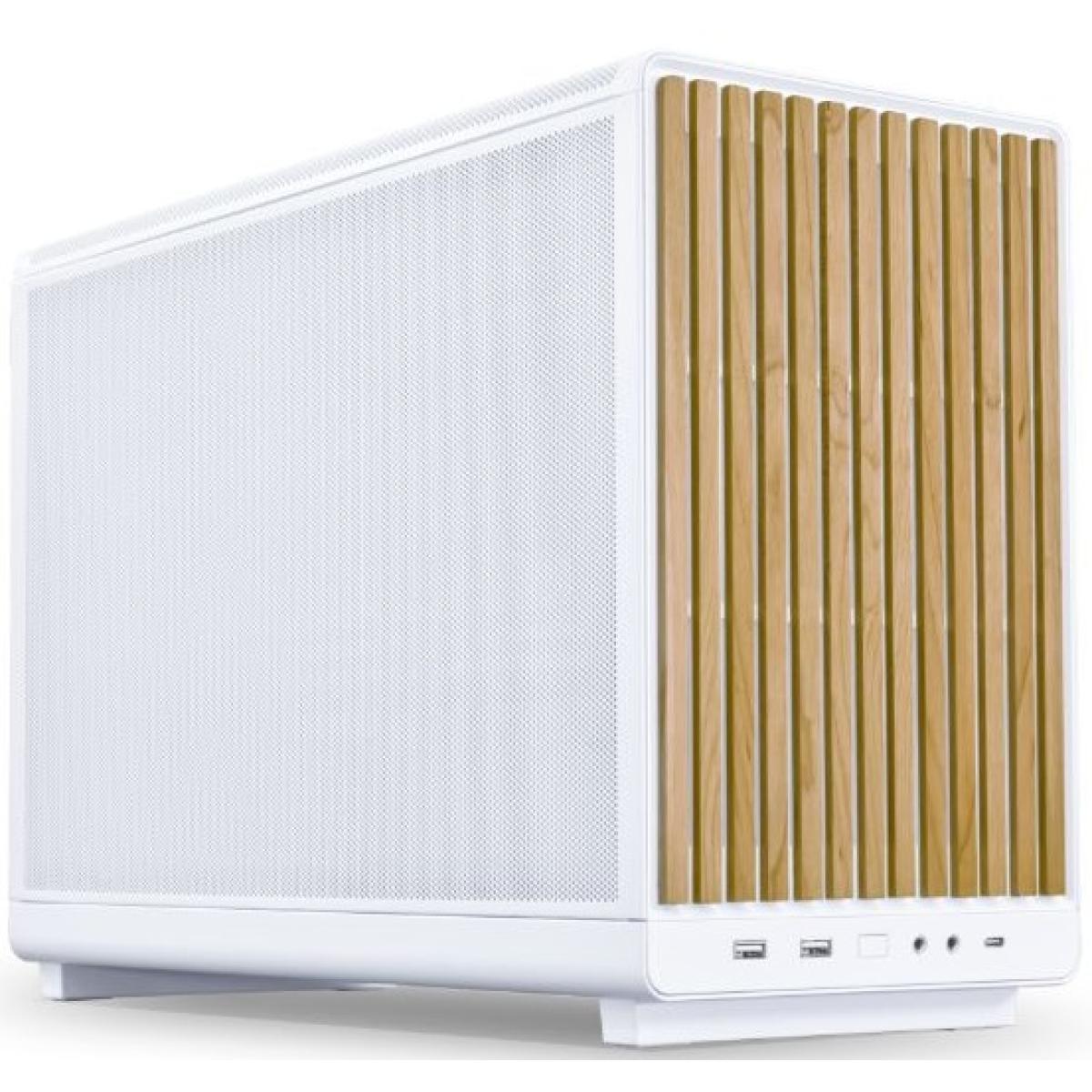 Lian Li A3-mATX Wood Edition White Micro-ATX Mini Tower Case — Steel Mesh, USB 3.1 Type-C