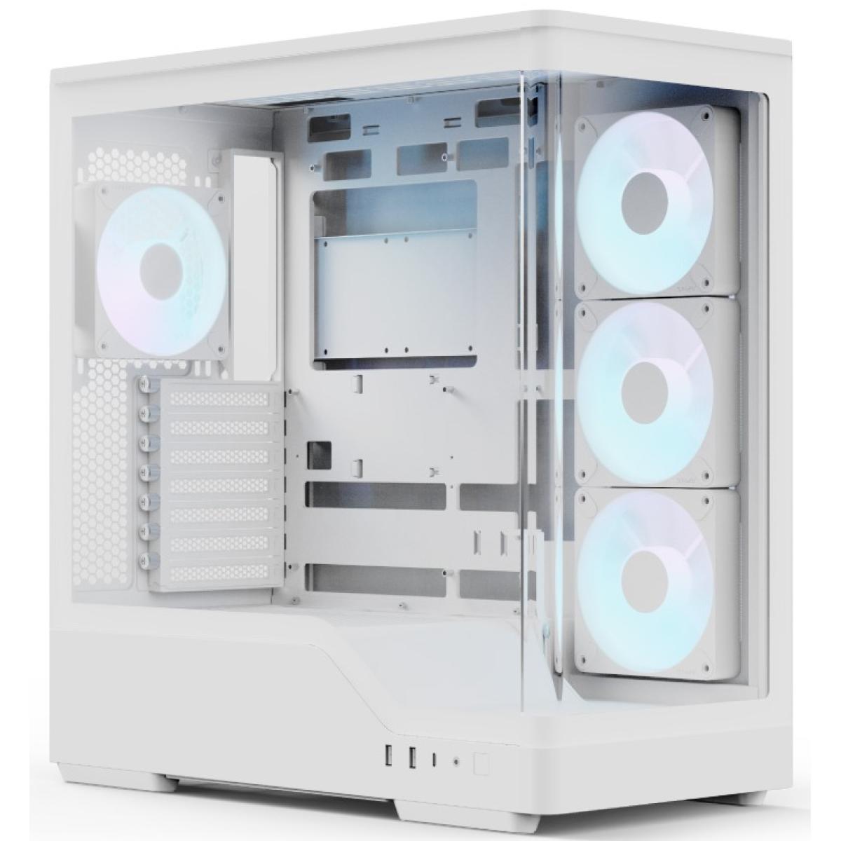 Aerocool P500A White ARGB ATX Mid Tower Case with 4 ARGB Fans & Tempered Glass