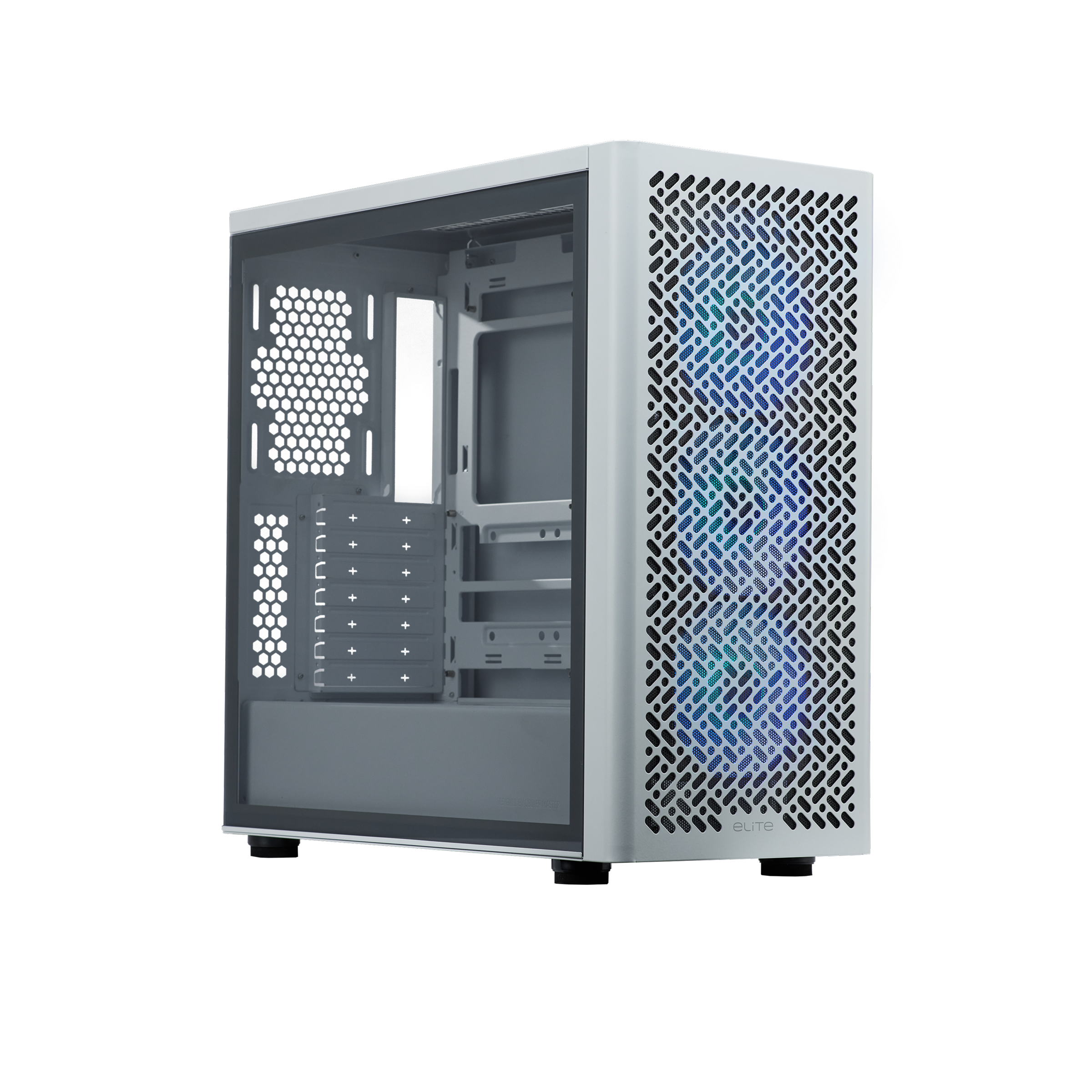 Cooler Master Elite 502 White ATX Mid Tower ARGB Tempered Glass Mesh Case