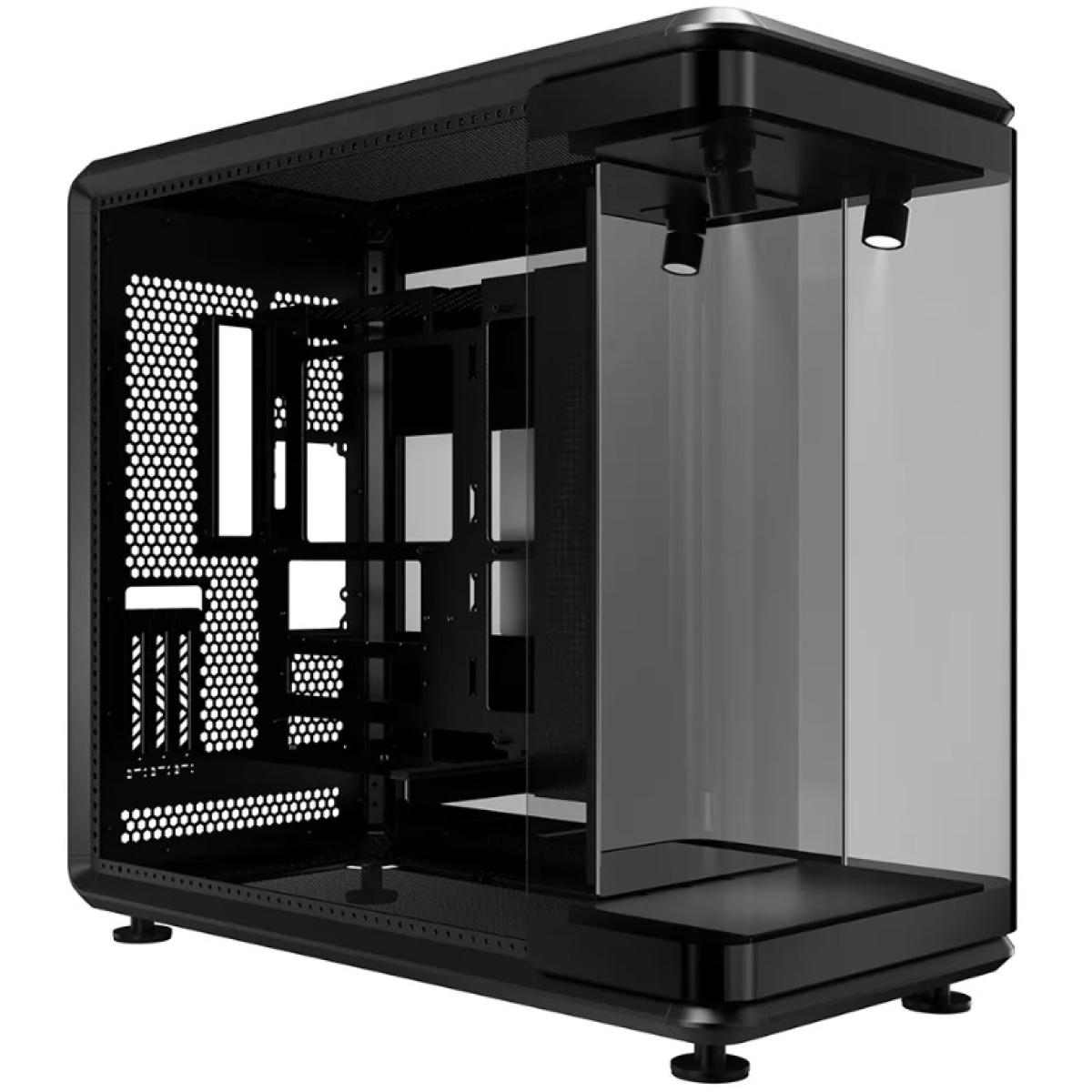 Cooler Master MASTERFRAME 360 PANORAMA ATX Mid Tower Tempered Glass Case Black with PCIe 5.0 Riser & ARGB