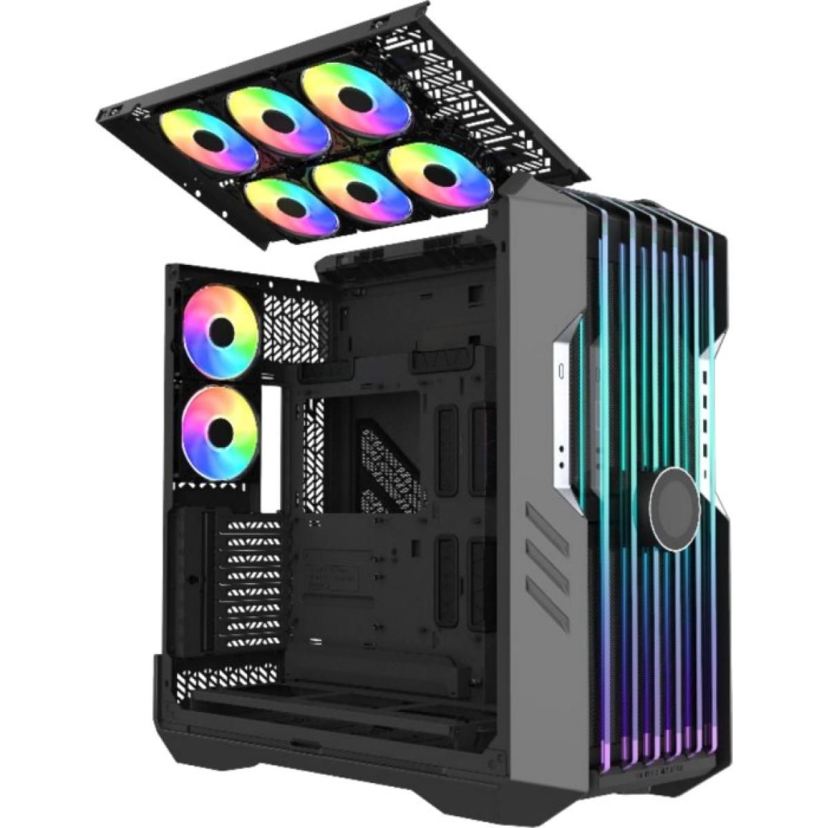 Cooler Master HAF 700 EVO ARGB Full Tower Tempered Glass Case Titanium Grey with LCD Display & PCIe 4.0 Riser