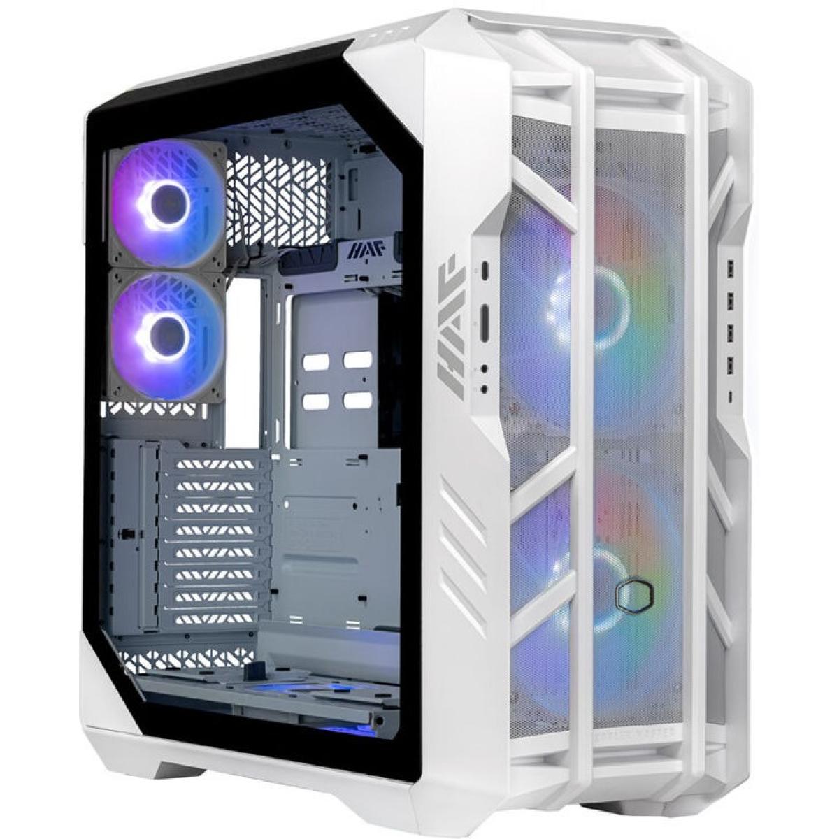 Cooler Master HAF 700 ARGB Full Tower Case White — 5× SickleFlow ARGB Fans, 480mm Side Radiator Support