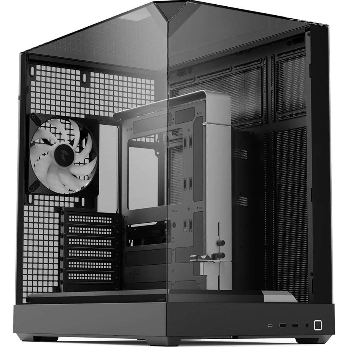 APNX V2 ATX Mid Tower Tempered Glass Case Black — 4x140mm ARGB Fans, Reverse Connector