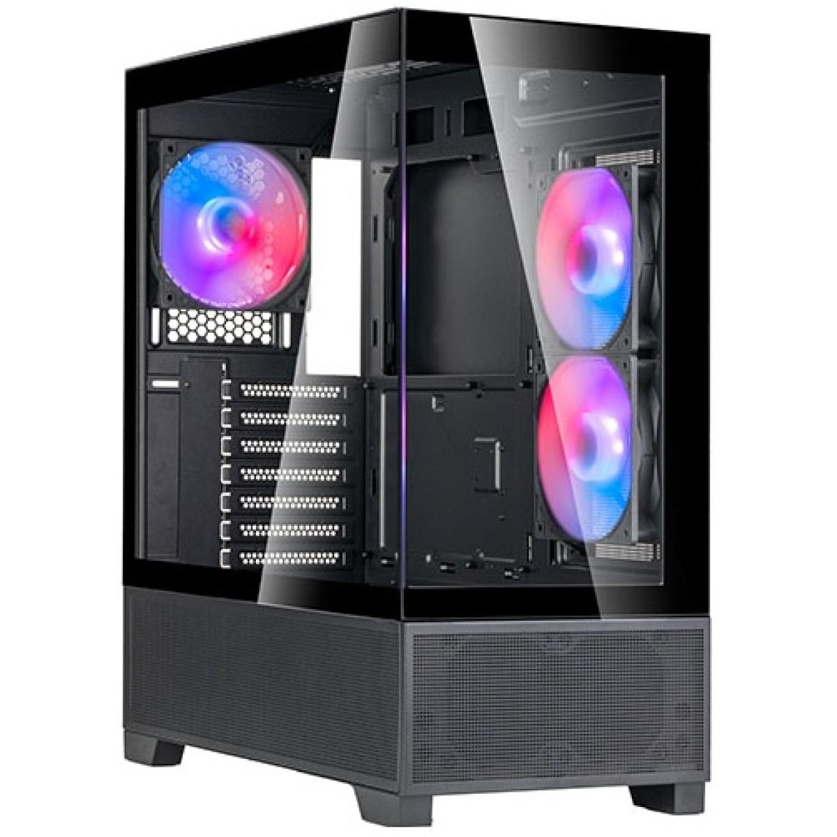SilverStone Lucid LD05 ARGB ATX Mid Tower Tempered Glass Case Black