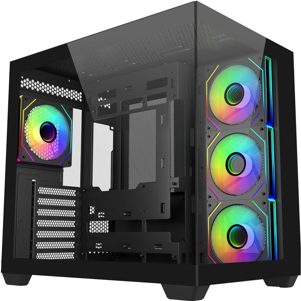 Cooler Master Elite 681 Mid Tower ATX ARGB Tempered Glass Case Black