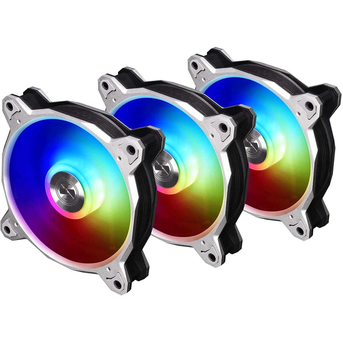 Lian Li Bora Digital Series ARGB PWM 120mm Fan — Silver, 3-Pack