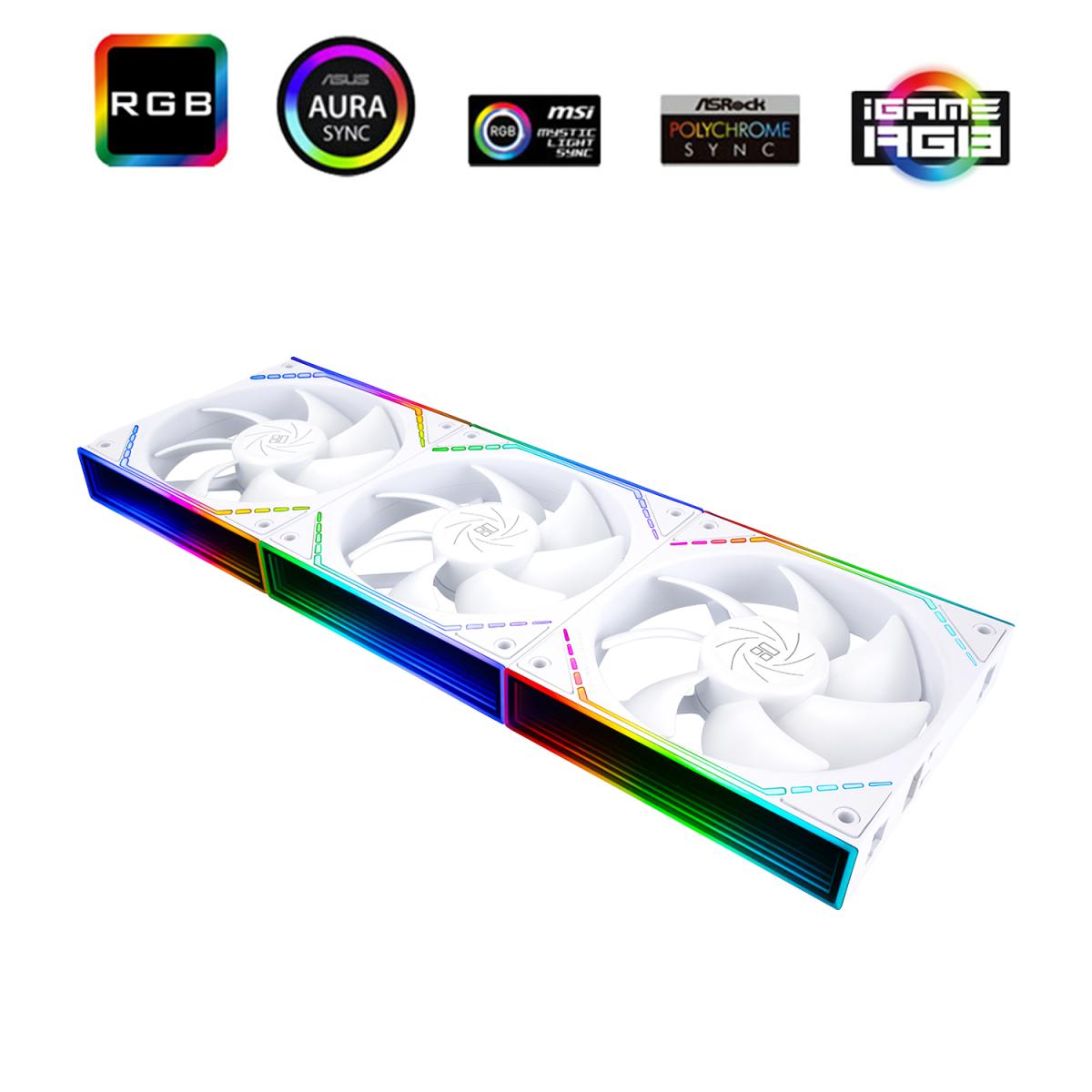 Thermalright TL-M12QW X3 120mm LED Fan Kit 3-in-1, S-FDB Bearing, White