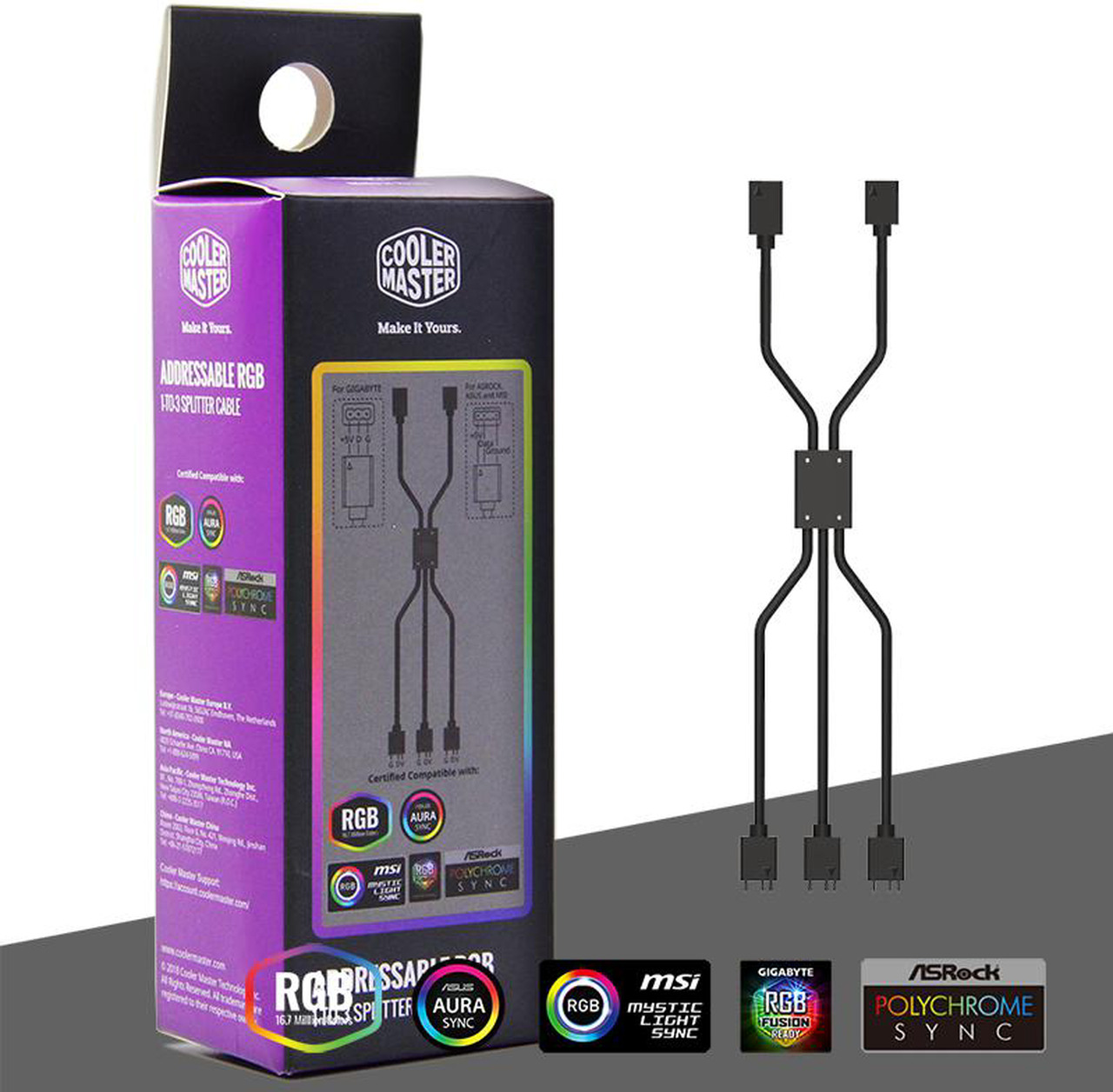 Cooler Master ARGB 1-to-3 Splitter Cable 50cm 3-Pin 5V