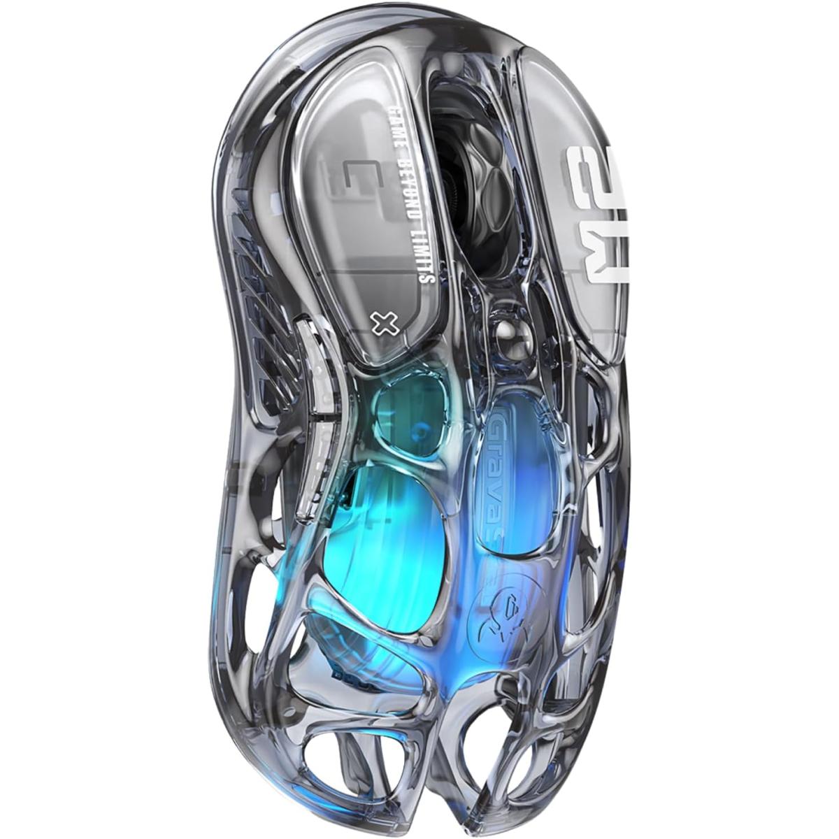 GravaStar Mercury M2 Wireless Gaming Mouse – 26,000 DPI, PAW3395DM, 79g, Transparent Black