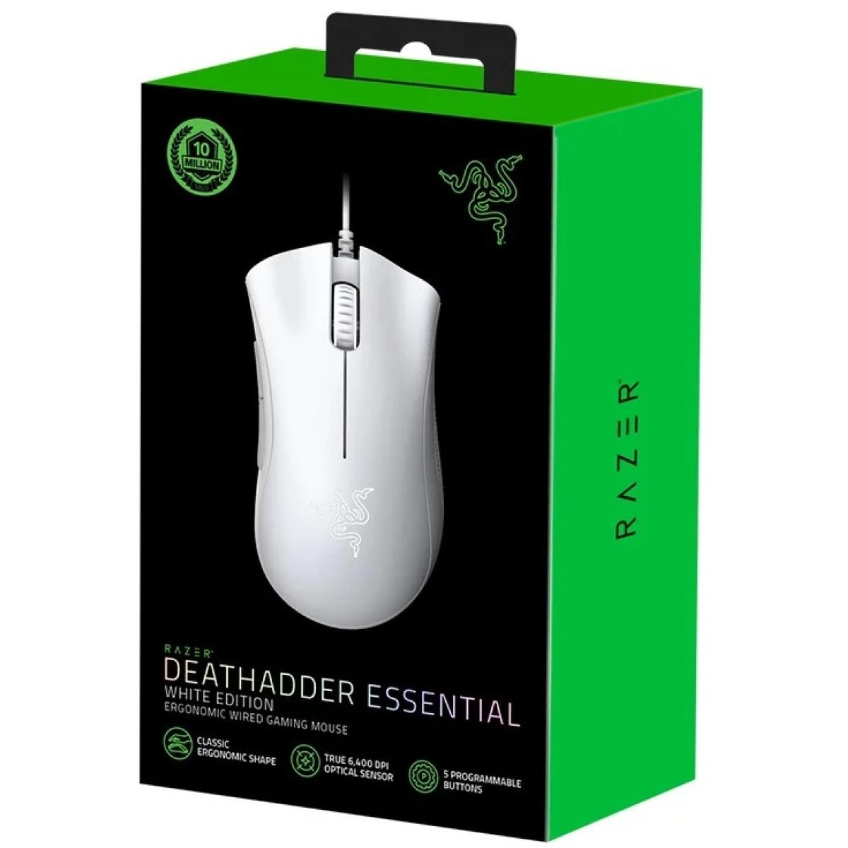 Razer DeathAdder Essential Wired Gaming Mouse 6400 DPI - White