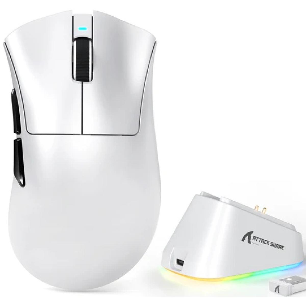 Attack Shark V3 Pro Wireless Gaming Mouse – PAW3311, 25K DPI, 62g, White