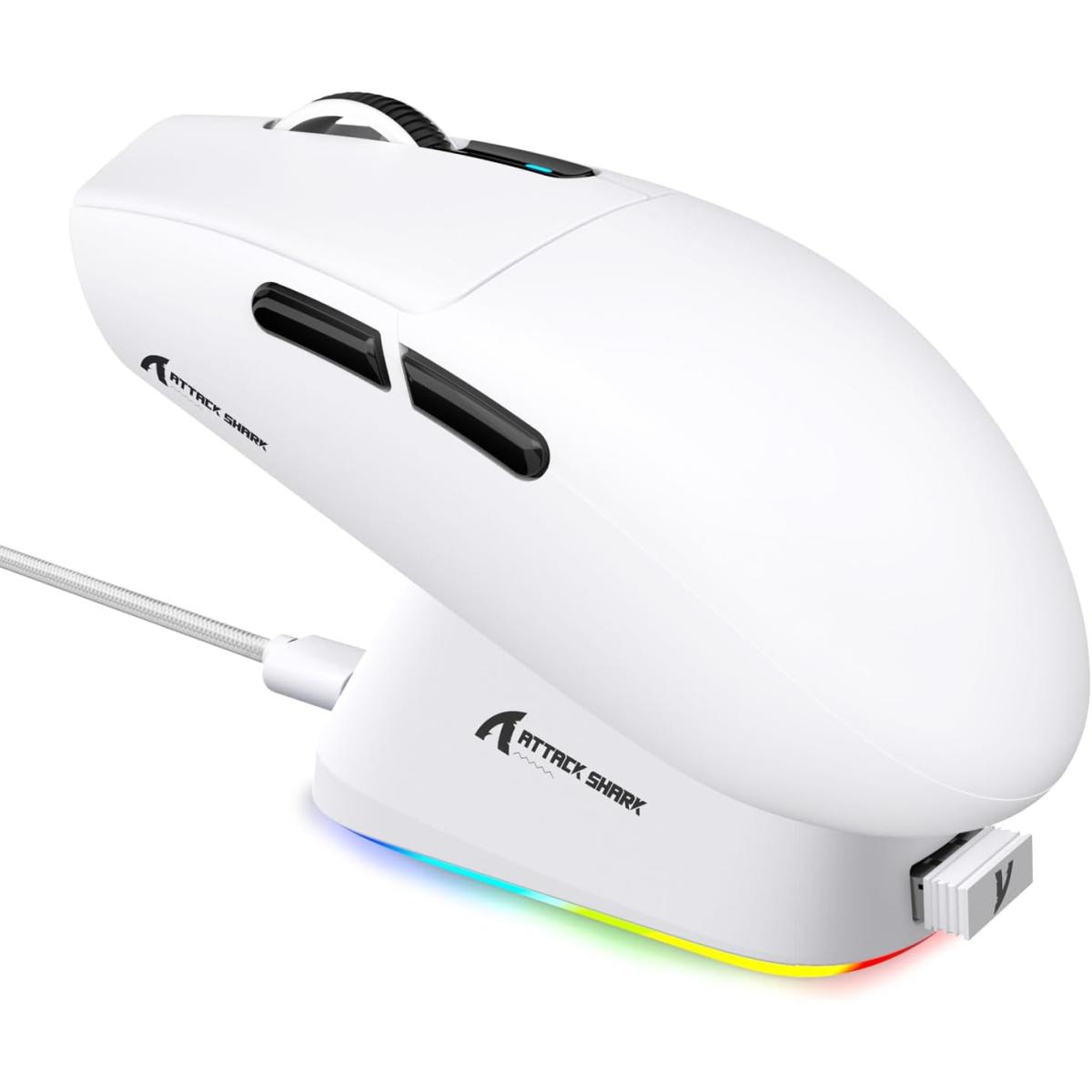 Attack Shark G3 Pro Wireless Gaming Mouse PAW3311 25K DPI RGB Charging Dock — White