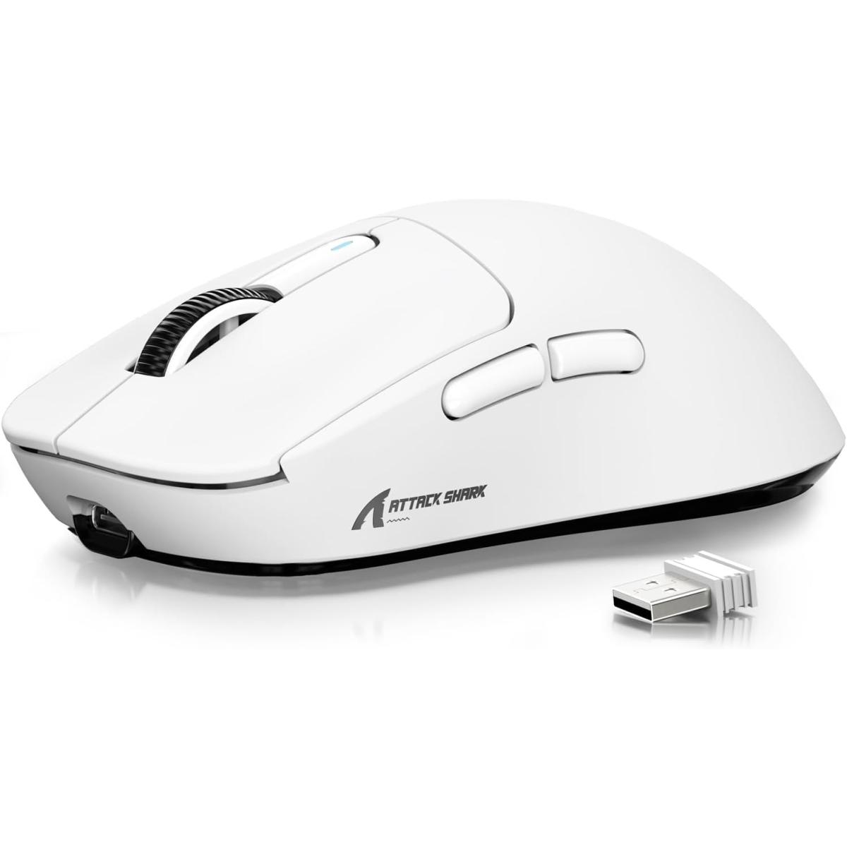 Attack Shark X3 Wireless Gaming Mouse PAW3395 26K DPI Triple-Mode 49g White