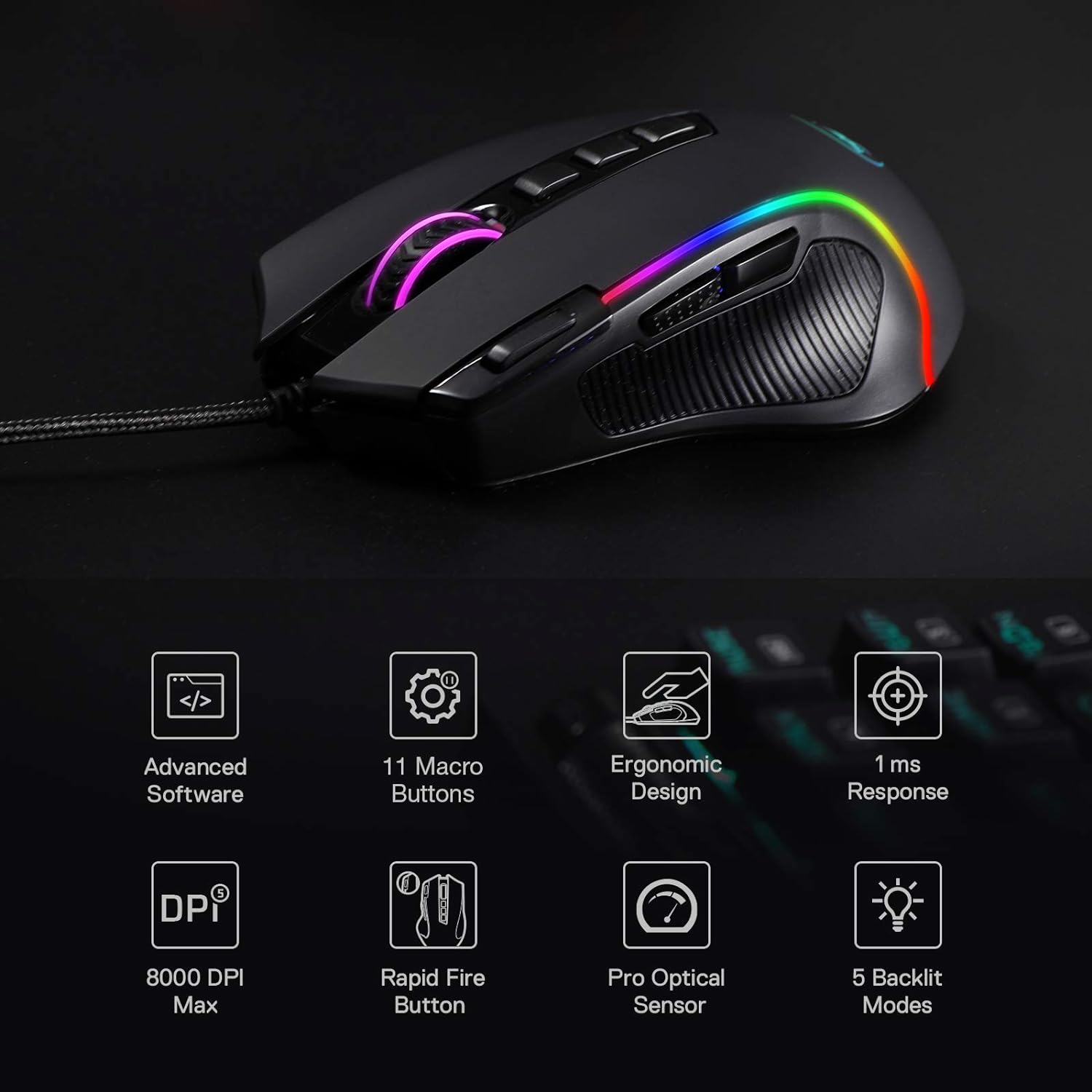 Redragon M612 Predator RGB Wired Gaming Mouse