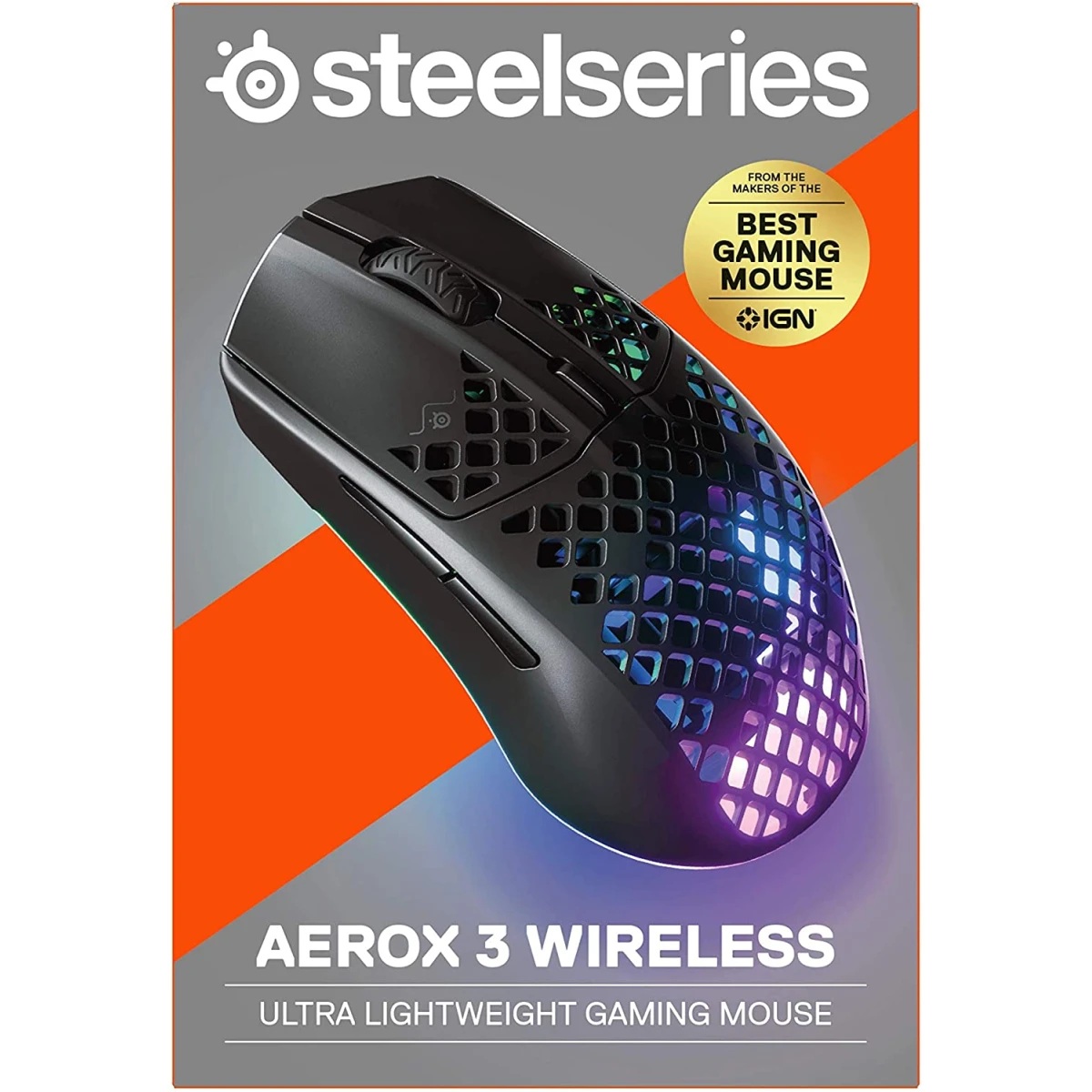 SteelSeries Aerox 3 Wireless Gaming Mouse, 18000 DPI, TrueMove Air, Black