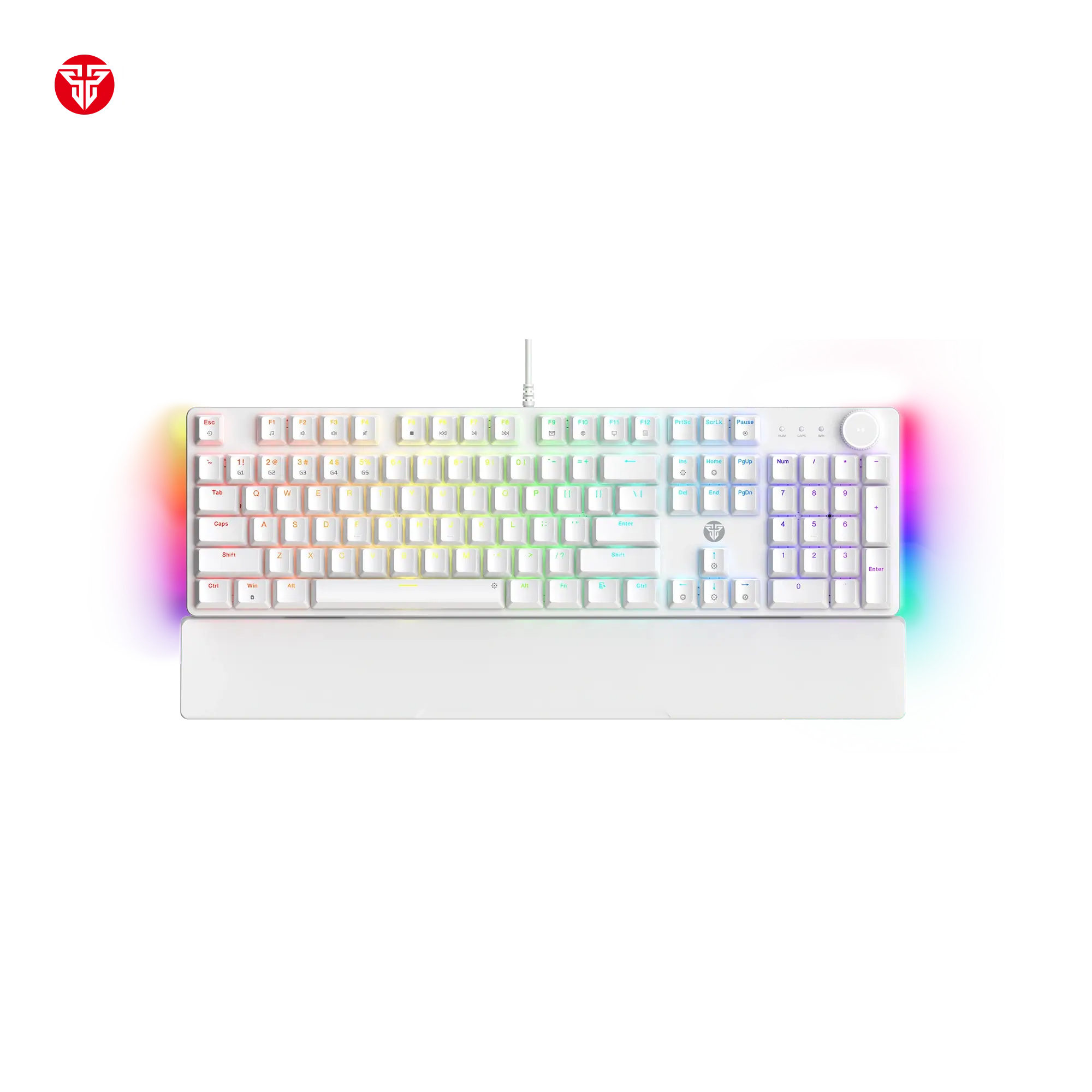 Fantech MK894 Maxpower II Mechanical Gaming Keyboard — White, Lemon Zest Tactile Clicky Switches
