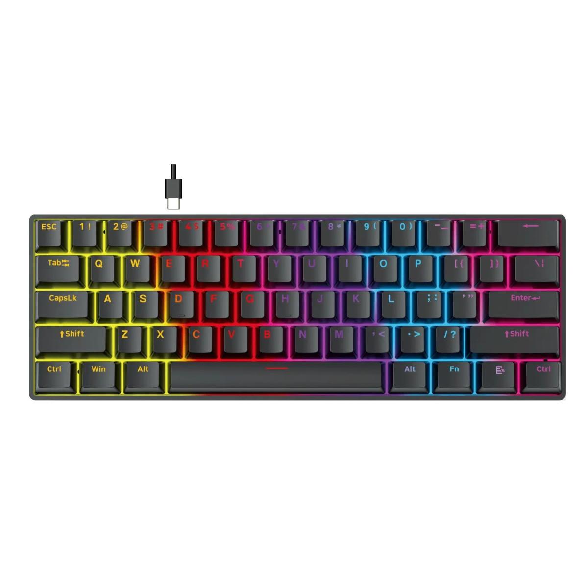 Fantech MK211 ATOM61 Mechanical Gaming Keyboard, Double-Shot ABS, 1000Hz Polling Rate