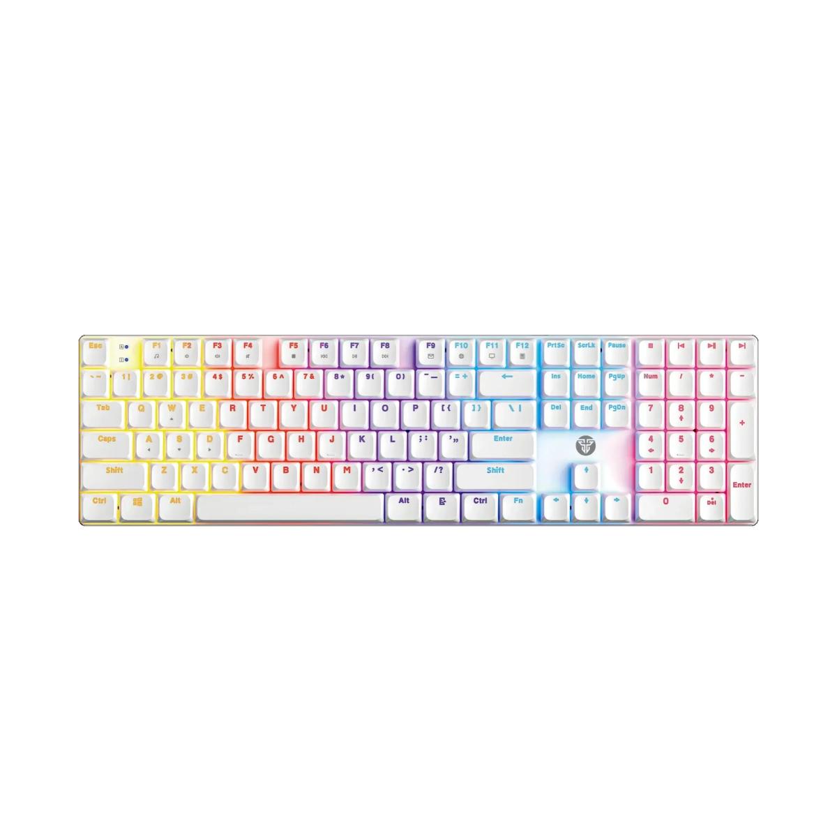 Fantech MK314 ATOM AIR108 Low Profile Mechanical Gaming Keyboard — White, 17 RGB Modes