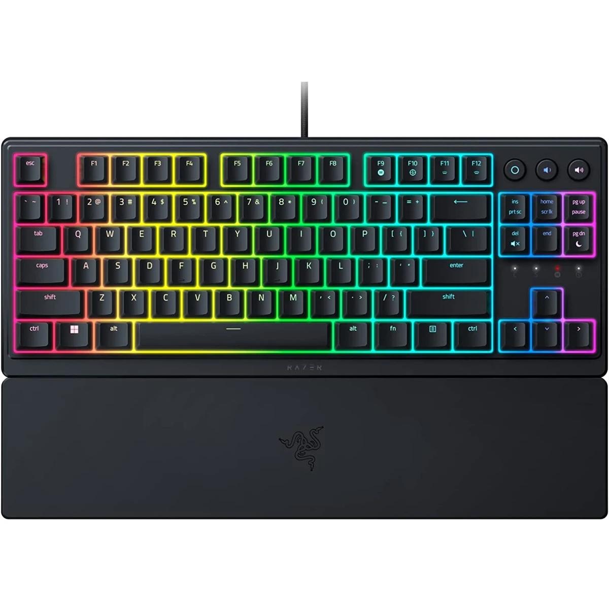 Razer Ornata V3 TKL Gaming Keyboard – Mecha-Membrane, 10-Zone RGB, Wired