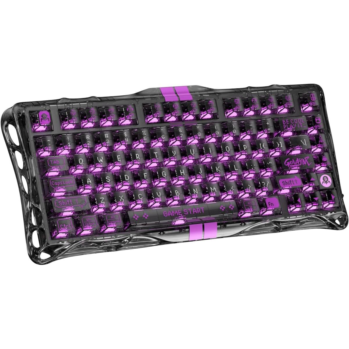 GravaStar Mercury V75 Lite Hall Effect Magnetic Keyboard – 8KHz Wired 75%, Rapid Trigger, Transparent Black