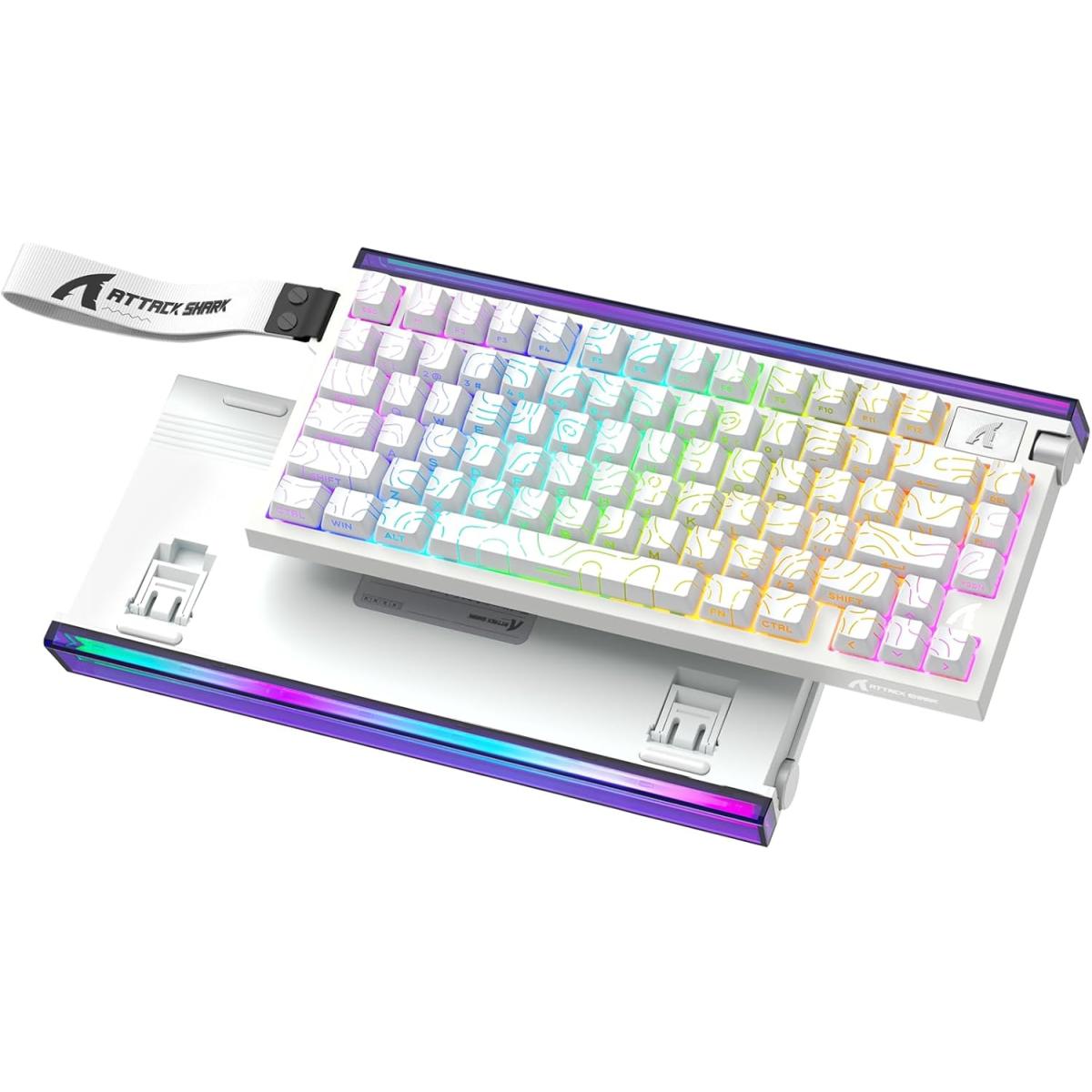 Attack Shark R85HE Wired 75% Hall Effect Mechanical RGB Gaming Keyboard — White Contour