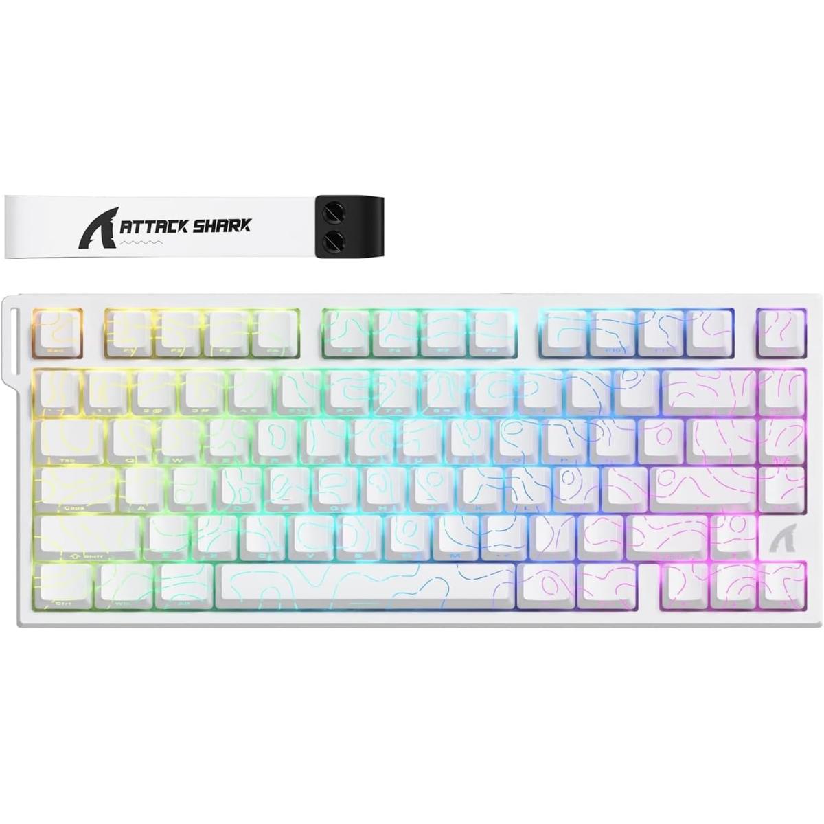 Attack Shark R82HE TKL Wired Hall Effect Gaming Keyboard – White Contour