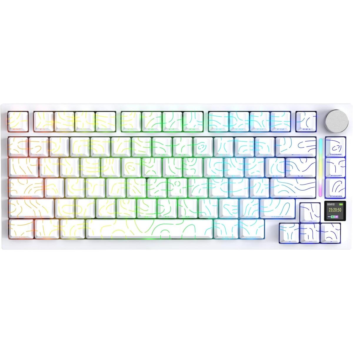 Attack Shark X820 Ultra 75% Wireless Mechanical Gaming Keyboard – White Contour