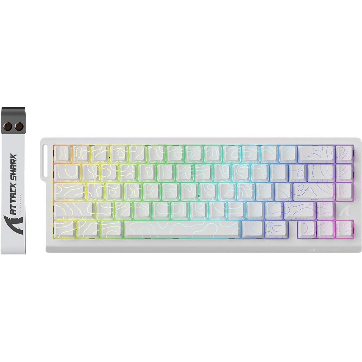 Attack Shark X68 HE 60% Hall Effect Wired Gaming Keyboard – White Contour