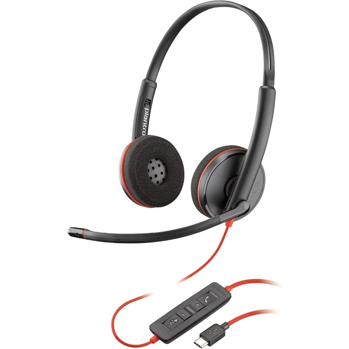 Poly Plantronics Blackwire 3220 Wired Stereo Headset with Boom Mic USB-C/A