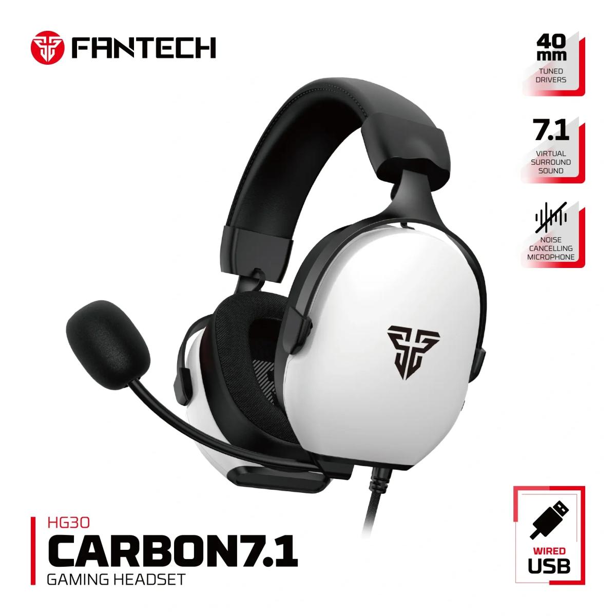 Fantech HG30 7.1 Virtual Surround USB Wired Gaming Headset – White
