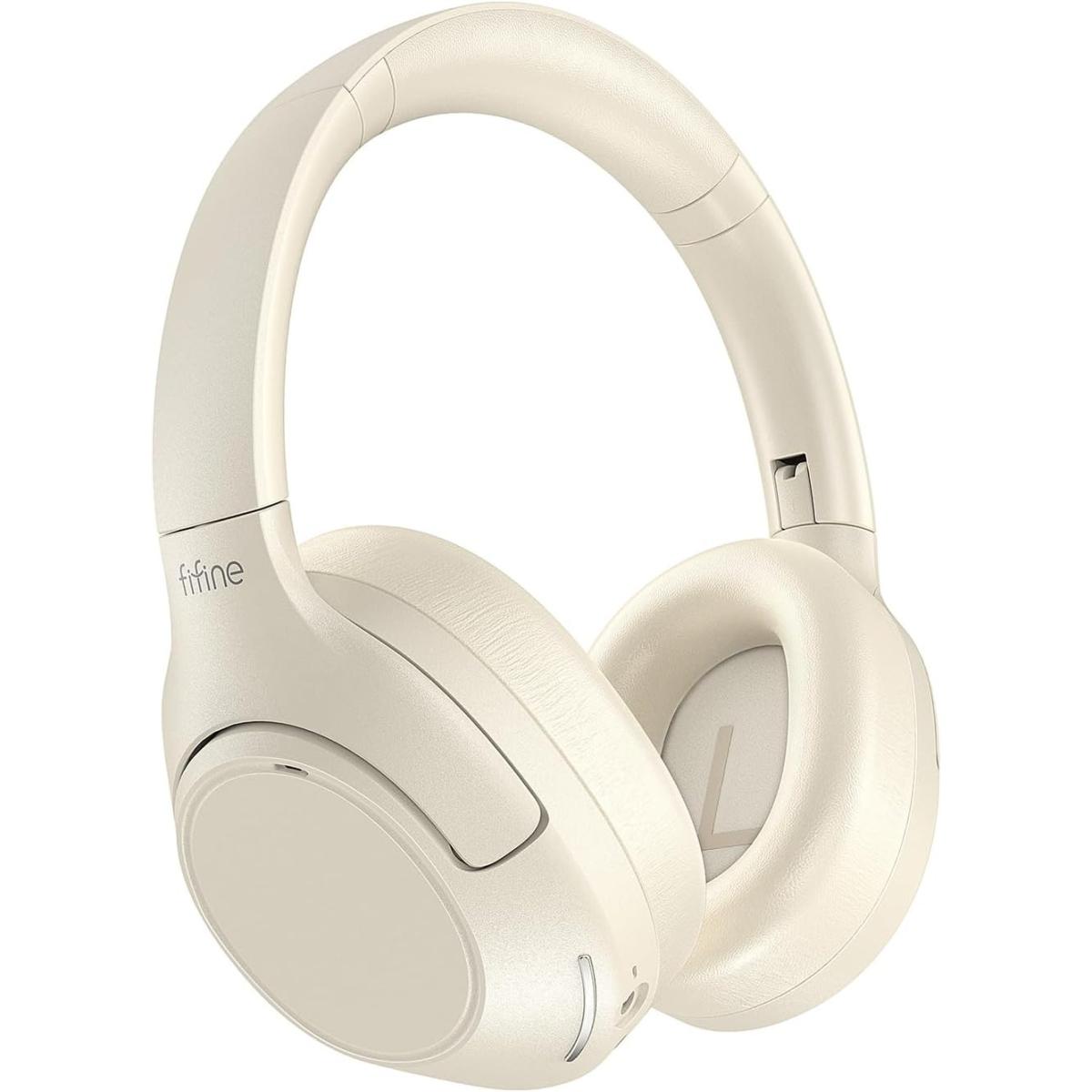 FIFINE X3W Over-Ear Wireless Headphone ANC Bluetooth 5.3 Three Modes Detachable Boom Mic (White)