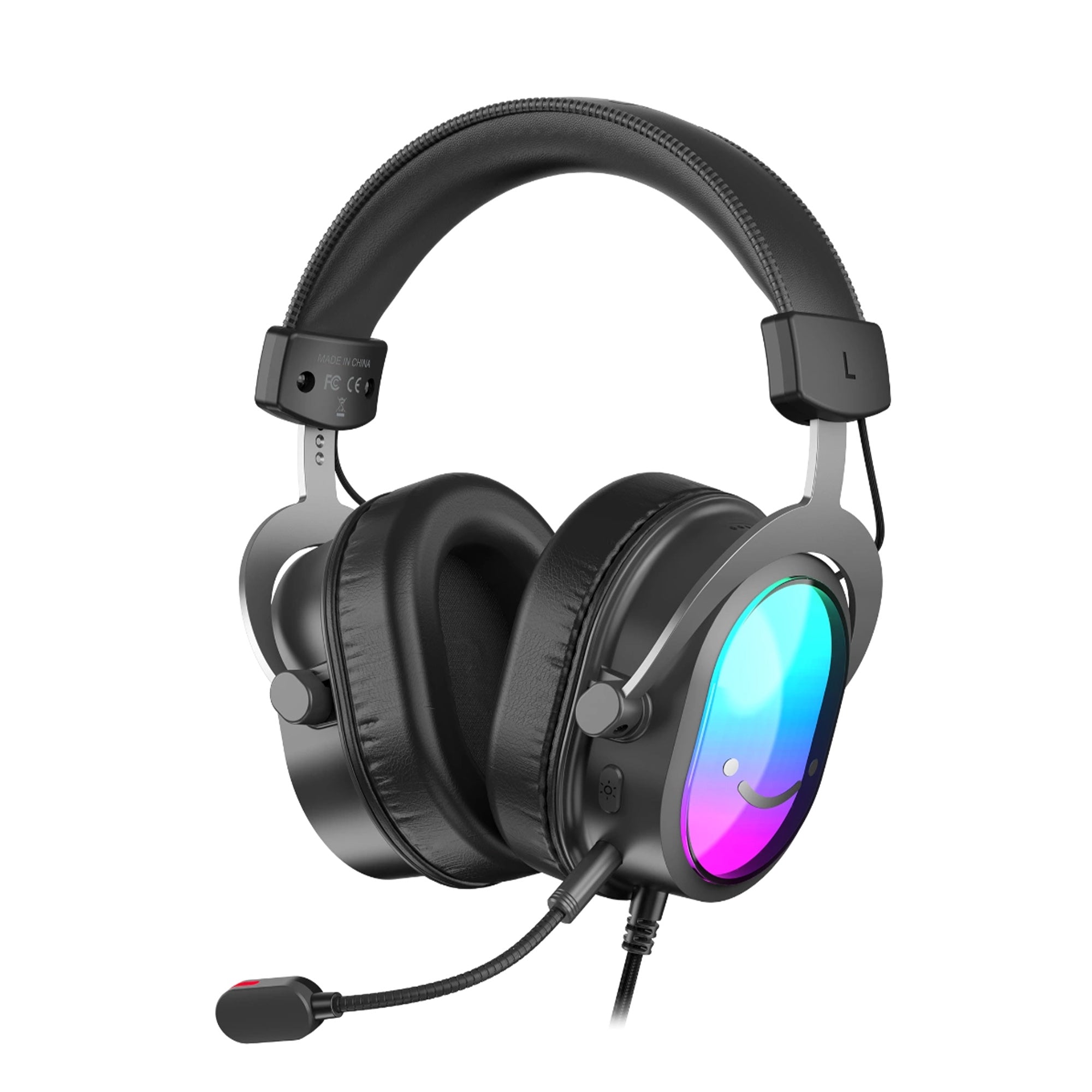 FIFINE H16 RGB Gaming Headset with 7.1 Surround Sound and Detachable Microphone